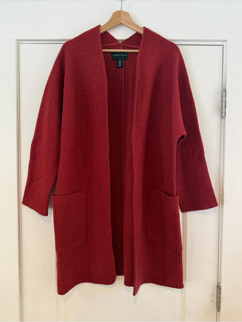 Adrienne Vittadini 100% Wool Red Shawl Coat - S